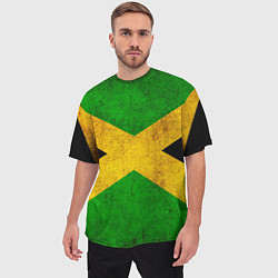 Футболка оверсайз мужская Jamaica flag, цвет: 3D-принт — фото 2