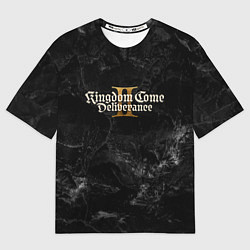 Футболка оверсайз мужская Kingdom Come Deliverance 2 dark logo, цвет: 3D-принт