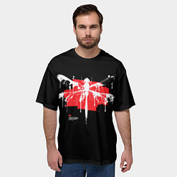 Футболка оверсайз мужская Gothic dragonfly with paint strokes, цвет: 3D-принт — фото 2