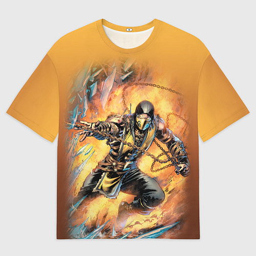 Мужская футболка оверсайз Scorpion - Mortal Kombat / 3D-принт – фото 1