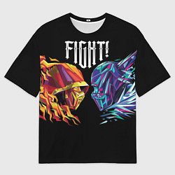 Футболка оверсайз мужская Саб-Зиро и Скорпион - Mortal Kombat, цвет: 3D-принт