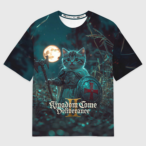 Мужская футболка оверсайз Kingdom Come Deliverance 2 котенок рыцарь / 3D-принт – фото 1