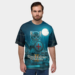 Футболка оверсайз мужская Kingdom Come Deliverance 2 котик рыцарь, цвет: 3D-принт — фото 2
