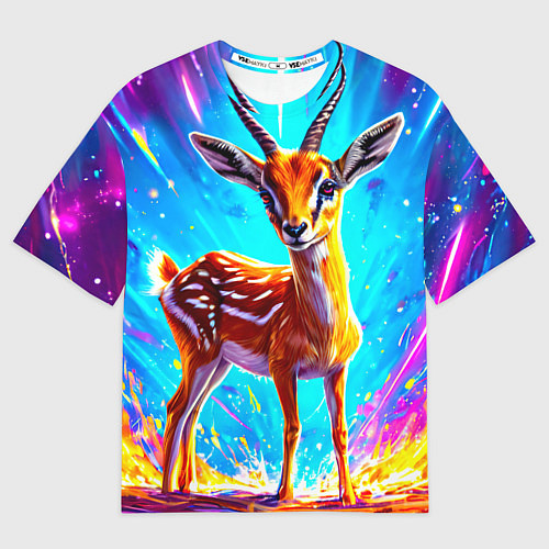 Мужская футболка оверсайз Газель малыш / 3D-принт – фото 1