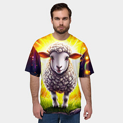 Футболка оверсайз мужская Овечка в ярких лучах, цвет: 3D-принт — фото 2
