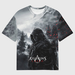 Футболка оверсайз мужская Assassins Creed охотник в горах, цвет: 3D-принт
