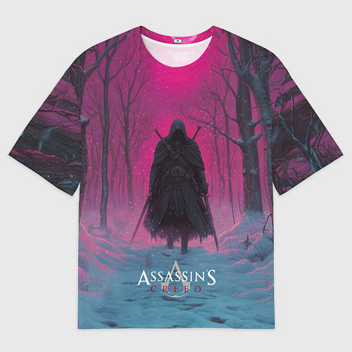 Мужская футболка оверсайз Assassins Creed воин в закате / 3D-принт – фото 1
