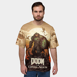 Футболка оверсайз мужская Палач рока Doom the dark ages, цвет: 3D-принт — фото 2