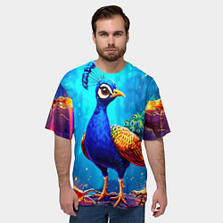 Футболка оверсайз мужская Павлинчик, цвет: 3D-принт — фото 2