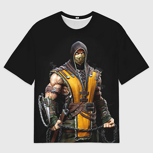 Мужская футболка оверсайз Mortal kombat - Scorpion / 3D-принт – фото 1