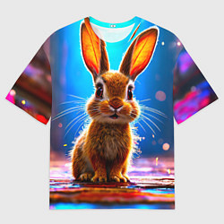 Мужская футболка оверсайз Ушастый зайка