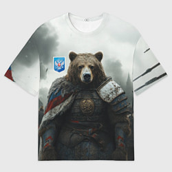 Мужская футболка оверсайз Великан Руси медведь