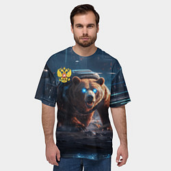 Футболка оверсайз мужская Русский медведь-победитель, цвет: 3D-принт — фото 2