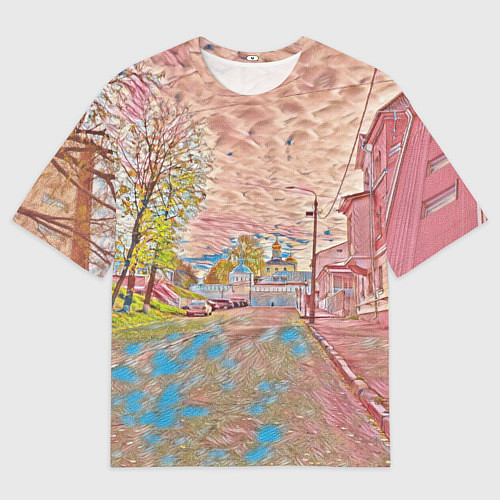 Мужская футболка оверсайз Старый город / 3D-принт – фото 1