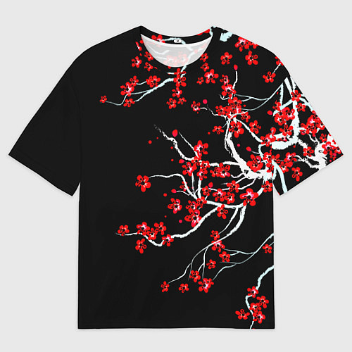 Мужская футболка оверсайз Сакура цветущая / 3D-принт – фото 1
