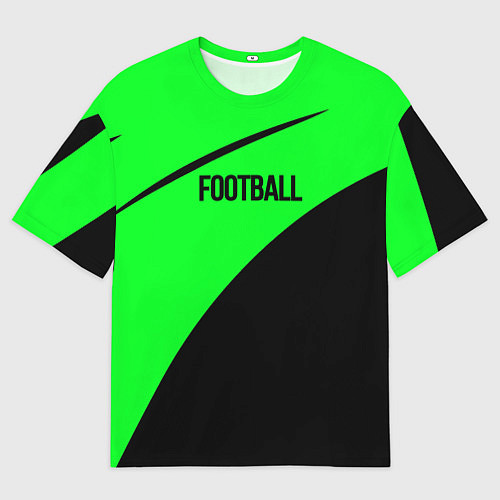 Мужская футболка оверсайз Football чёрно-зелёный / 3D-принт – фото 1