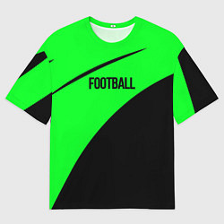 Мужская футболка оверсайз Football чёрно-зелёный