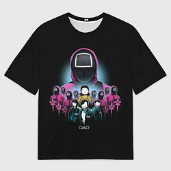 Футболка оверсайз мужская Персонажи в Sguid game, цвет: 3D-принт