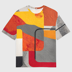 Футболка оверсайз мужская Абстракция с желтым и оранжевым, цвет: 3D-принт