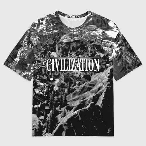 Мужская футболка оверсайз Civilization - global strategy / 3D-принт – фото 1