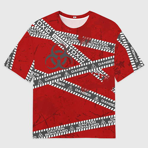 Мужская футболка оверсайз Bio опасность / 3D-принт – фото 1