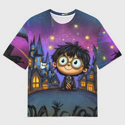 Футболка оверсайз мужская Гарри Поттер мультяшный, цвет: 3D-принт