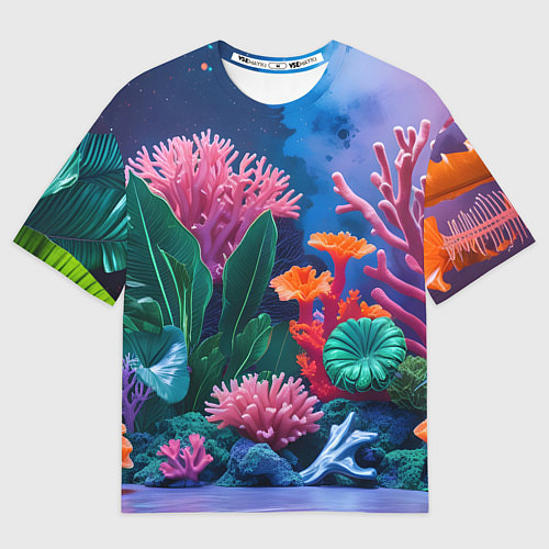 Мужская футболка оверсайз Подводные кораллы / 3D-принт – фото 1