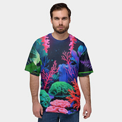 Футболка оверсайз мужская Подводный мир с кораллами, цвет: 3D-принт — фото 2