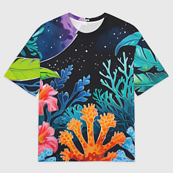 Футболка оверсайз мужская Космические кораллы, цвет: 3D-принт