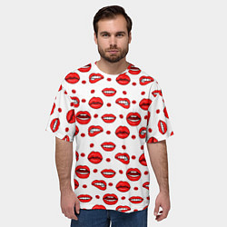 Футболка оверсайз мужская Губной паттерн, цвет: 3D-принт — фото 2