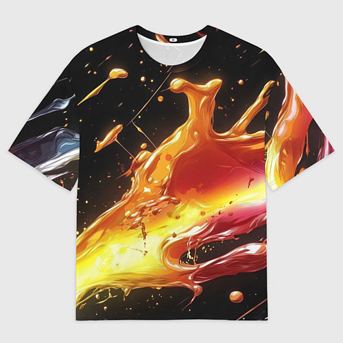 Мужская футболка оверсайз Динамичная краска текстура / 3D-принт – фото 1