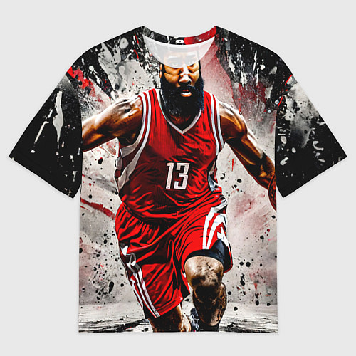 Мужская футболка оверсайз Джеймс Харден с мячом / 3D-принт – фото 1