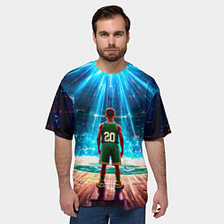 Футболка оверсайз мужская Двадцатый из Бостон Селтикс, цвет: 3D-принт — фото 2