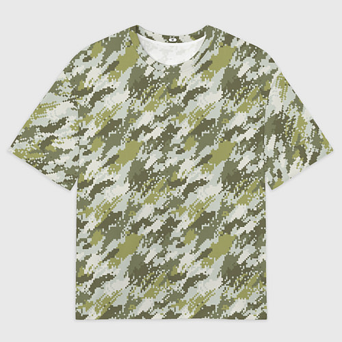 Мужская футболка оверсайз Пиксельный камуфляж / 3D-принт – фото 1
