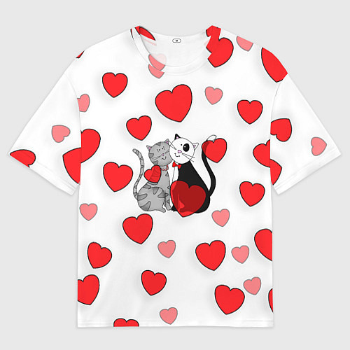 Мужская футболка оверсайз Атмосфера любви / 3D-принт – фото 1