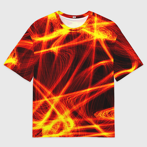 Мужская футболка оверсайз Огненный трек / 3D-принт – фото 1