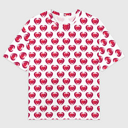 Мужская футболка оверсайз Сердечки двойные