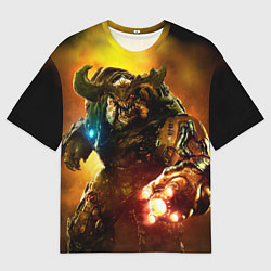 Футболка оверсайз мужская Дум - кибердемон, цвет: 3D-принт