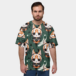 Футболка оверсайз мужская Анимешный лис фенек, цвет: 3D-принт — фото 2