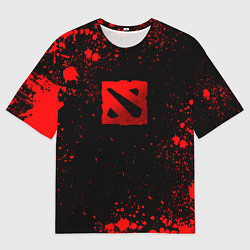 Мужская футболка оверсайз Красные брызги - Dota 2
