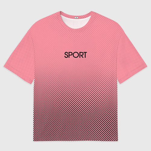 Мужская футболка оверсайз Sport розовый текстурный / 3D-принт – фото 1