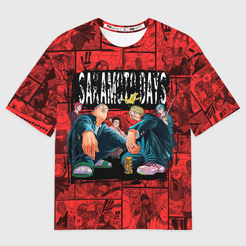 Мужская футболка оверсайз Дни сакамото герои / 3D-принт – фото 1