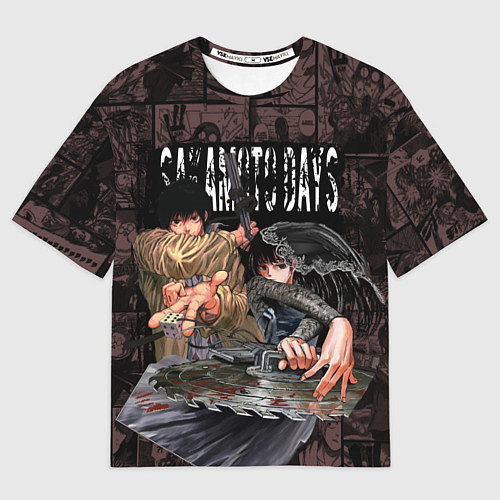 Мужская футболка оверсайз Дни сакамото Нагумо и Осараги / 3D-принт – фото 1