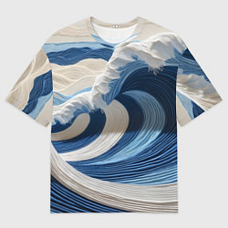 Мужская футболка оверсайз Волна из нитей