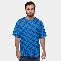 Футболка оверсайз мужская Сине-голубой текстурированный, цвет: 3D-принт — фото 2