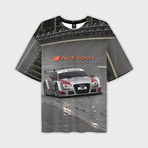 Мужская футболка оверсайз Автогонки на шорт-треке Audi sport racing team / 3D-принт – фото 1