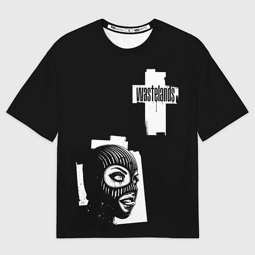 Мужская футболка оверсайз Крест и девушка в маске / 3D-принт – фото 1