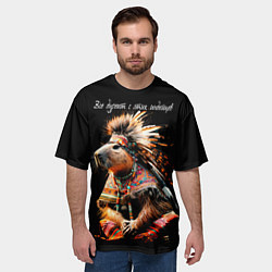 Футболка оверсайз мужская Все дуреют с этих индейцев, цвет: 3D-принт — фото 2