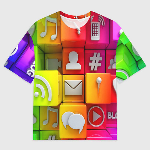 Мужская футболка оверсайз Square / 3D-принт – фото 1