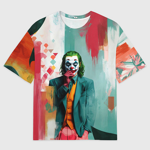 Мужская футболка оверсайз Джокер и стены в краске / 3D-принт – фото 1